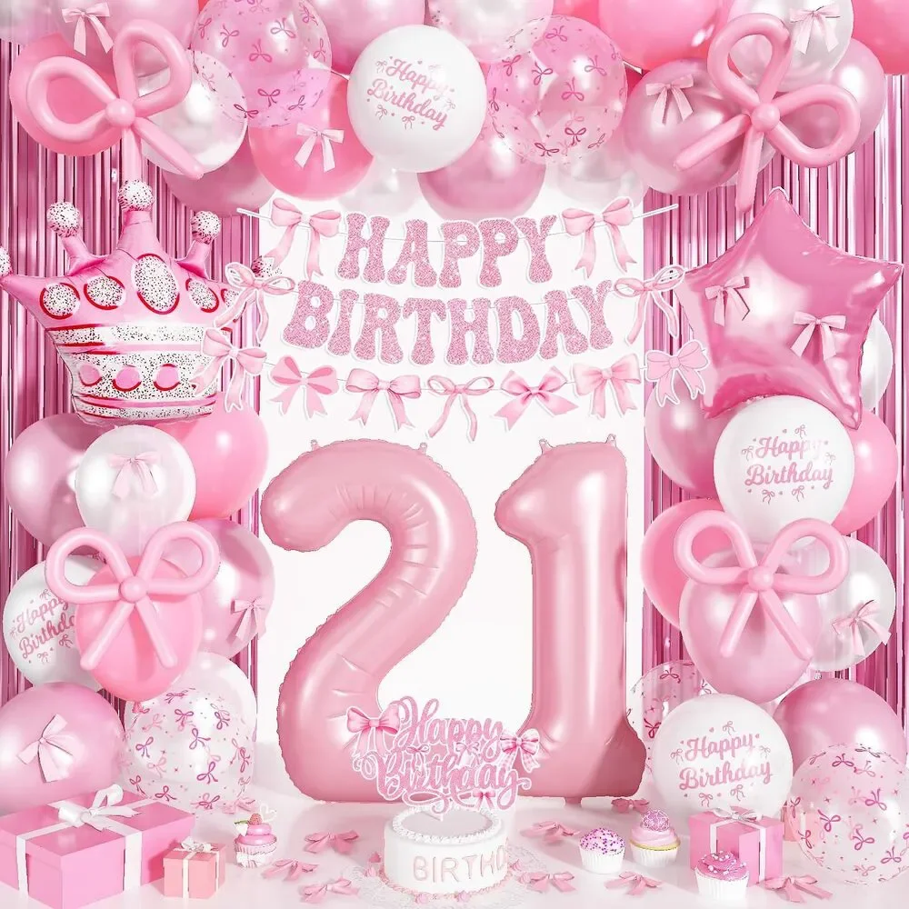Pink 21st Birthday Decorations, 40